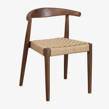 Floraya - Set 6 Scandinavische eetkamerstoelen met zitkussen - zwart