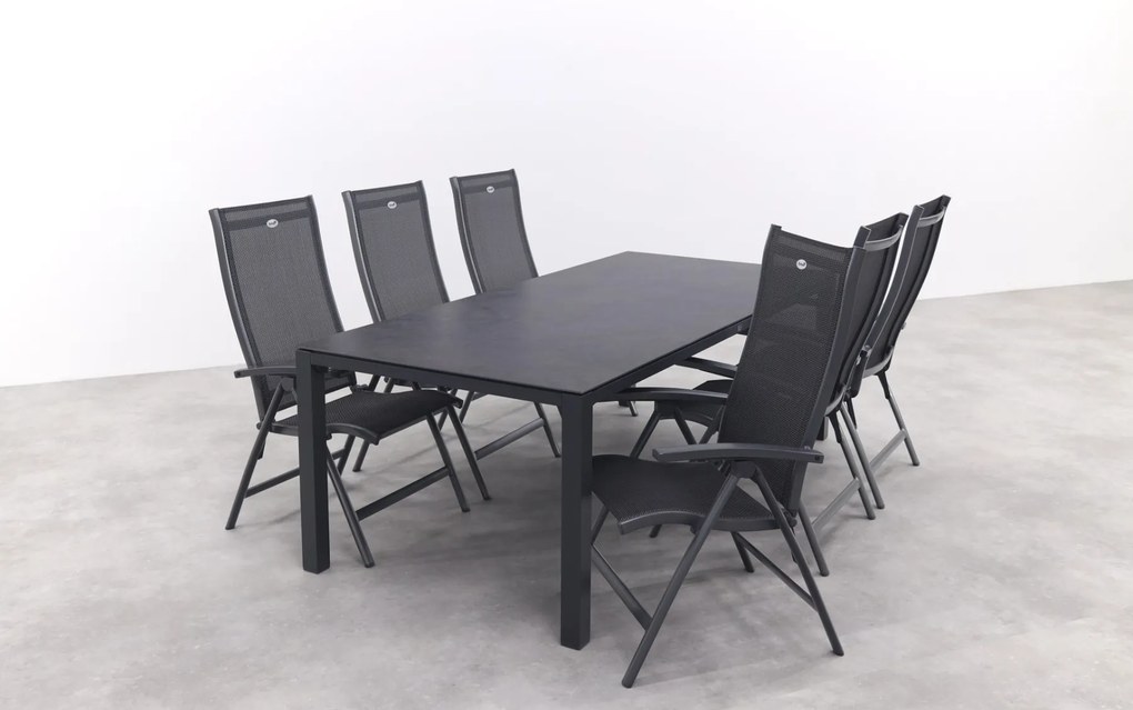 Hartman Salvatore/Chaneo verstelbare tuinset - 220x100 cm. - 7-delig
