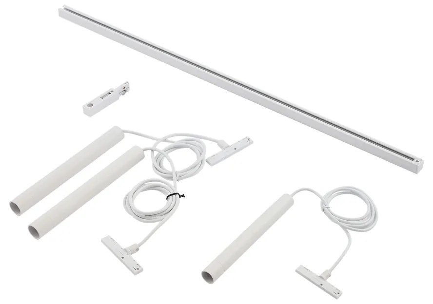 Modern railsysteem met 3 hanglampen wit 1-fase - Slimline Keno