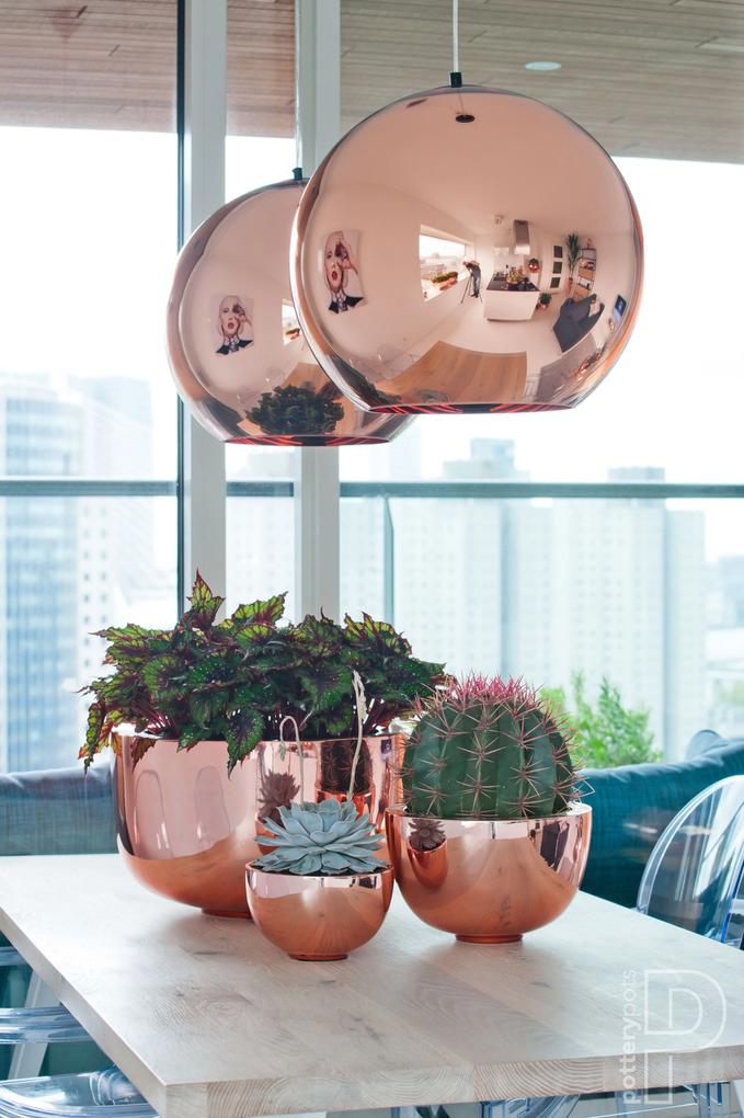 Pottery Pots | Bloempot Sunny hoogte 27 cm x diameter 45 cm rosékleurig outdoor bloempotten fiberstone outdoor tuinaccessoires | NADUVI outlet