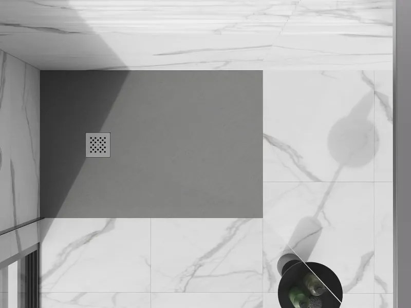 Mexen Stone+ rechthoekige composiet douchebak 120 x 100 cm, grijs-beton - 44611012