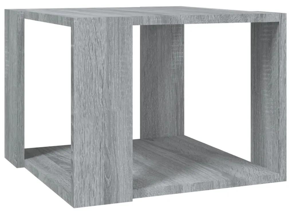 vidaXL Salontafel 40x40x30 cm bewerkt hout grijs sonoma eikenkleurig