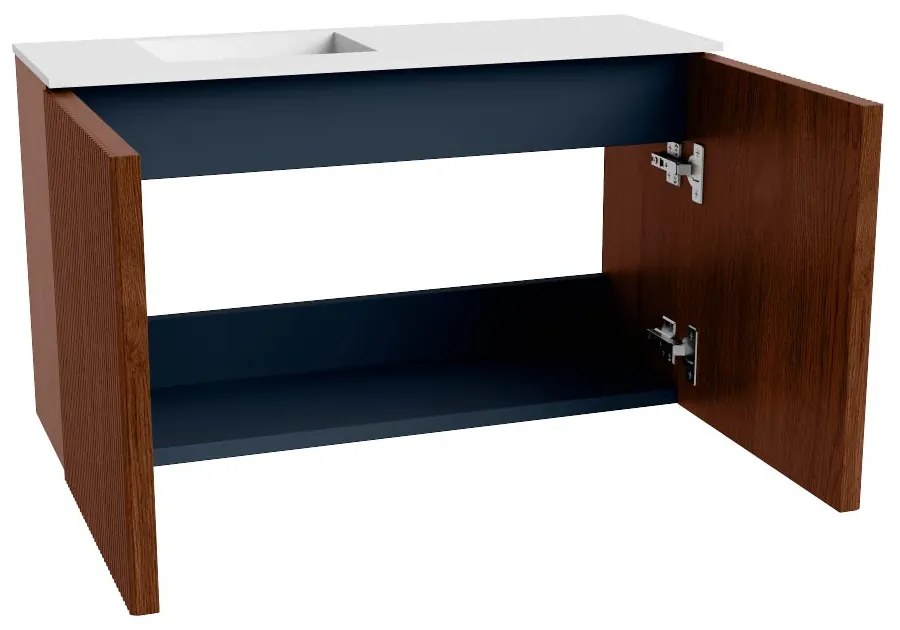 Mondiaz Joya 70cm toiletmeubel ruby met wastafel faye links 1 kraangat talc