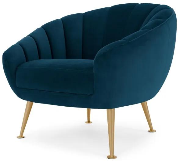 Primrose trendy fauteuil, groenblauw fluweel