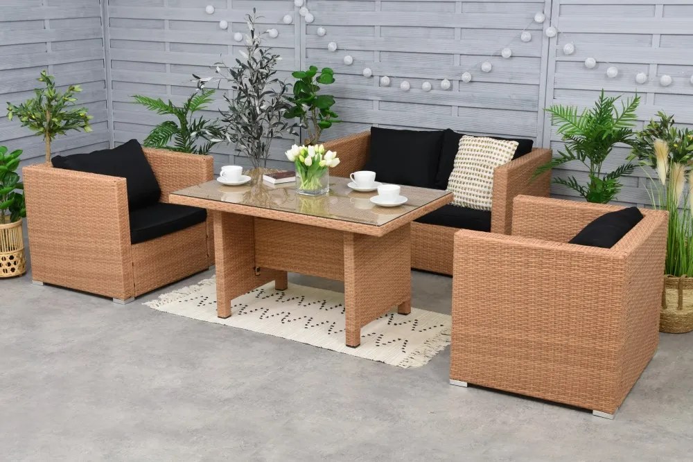 Tuinmeubelen van kunststof rotan Rome Apetito 4 Garden Point honing