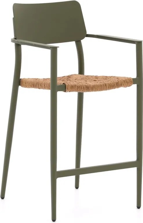 Barkruk tuin | Bellagio  Cino | Wicker (vlechtwerk) | Groen | Tuinstoel | Stapelbaar | Kees Smit Tuinmeubelen