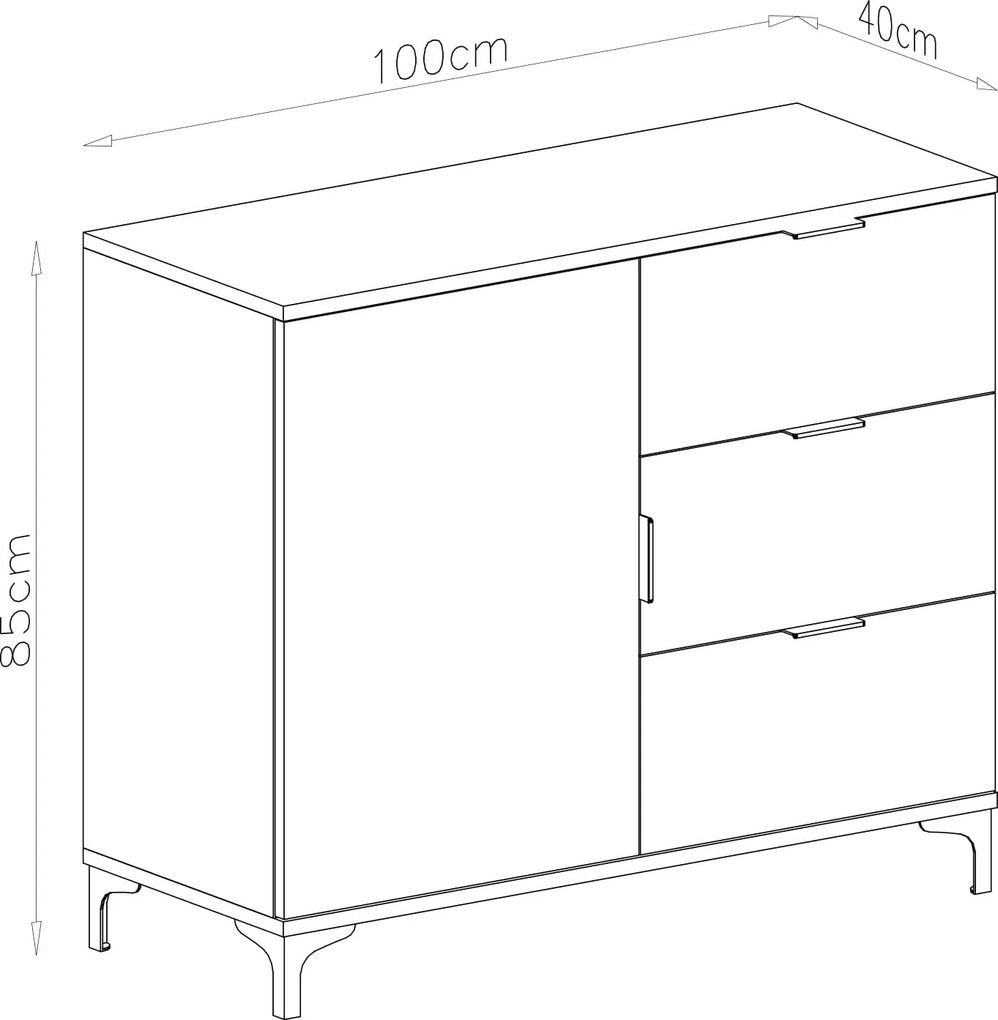 Kast LANA 03 beige - STAANDE KAST MET LADEN