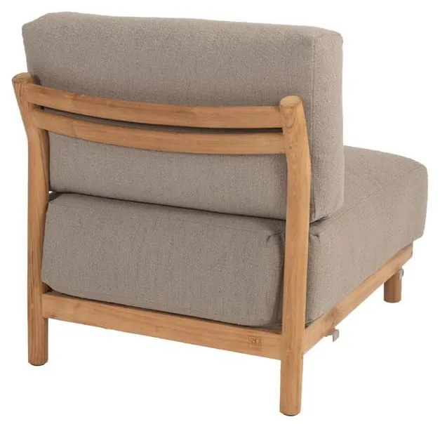 4 Seasons Outdoor Marie chaise loungeset teak met loungestoel en Finn tafels SALE Loungeset taupe weerbestendig
