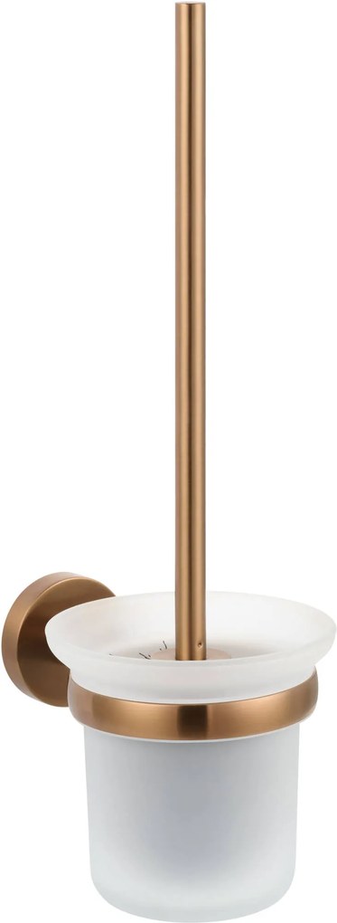 Saqu Eurotrend toiletborstel met wandhouder geborsteld koper
