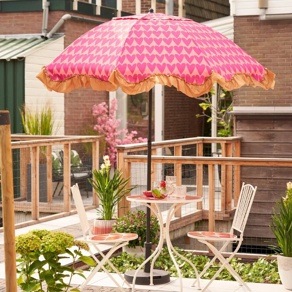 Edelman Mitchell parasol hart roze - Ø220 x 238 cm