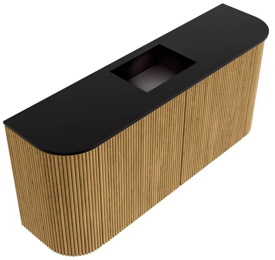 Mondiaz Joya 95cm toiletmeubel ronding links/rechts oak met wastafel faye midden 1 kraangat urban