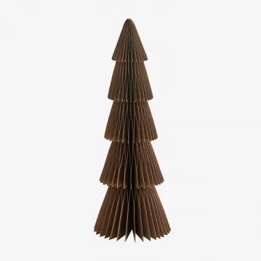 Set Van 2 Kerstbomen Van Jesper-papier ↑29,5 Cm & Karamelbruin Met Gouden Rand - Sklum