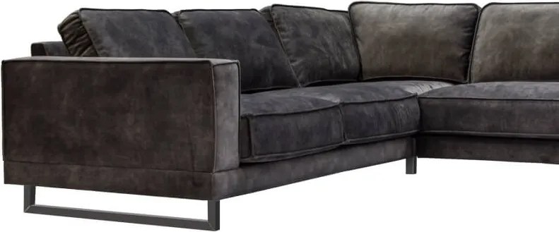 Hoekbank Fandango rechts | stof Adore antraciet 68 | 2,96 x 2,54 mtr breed