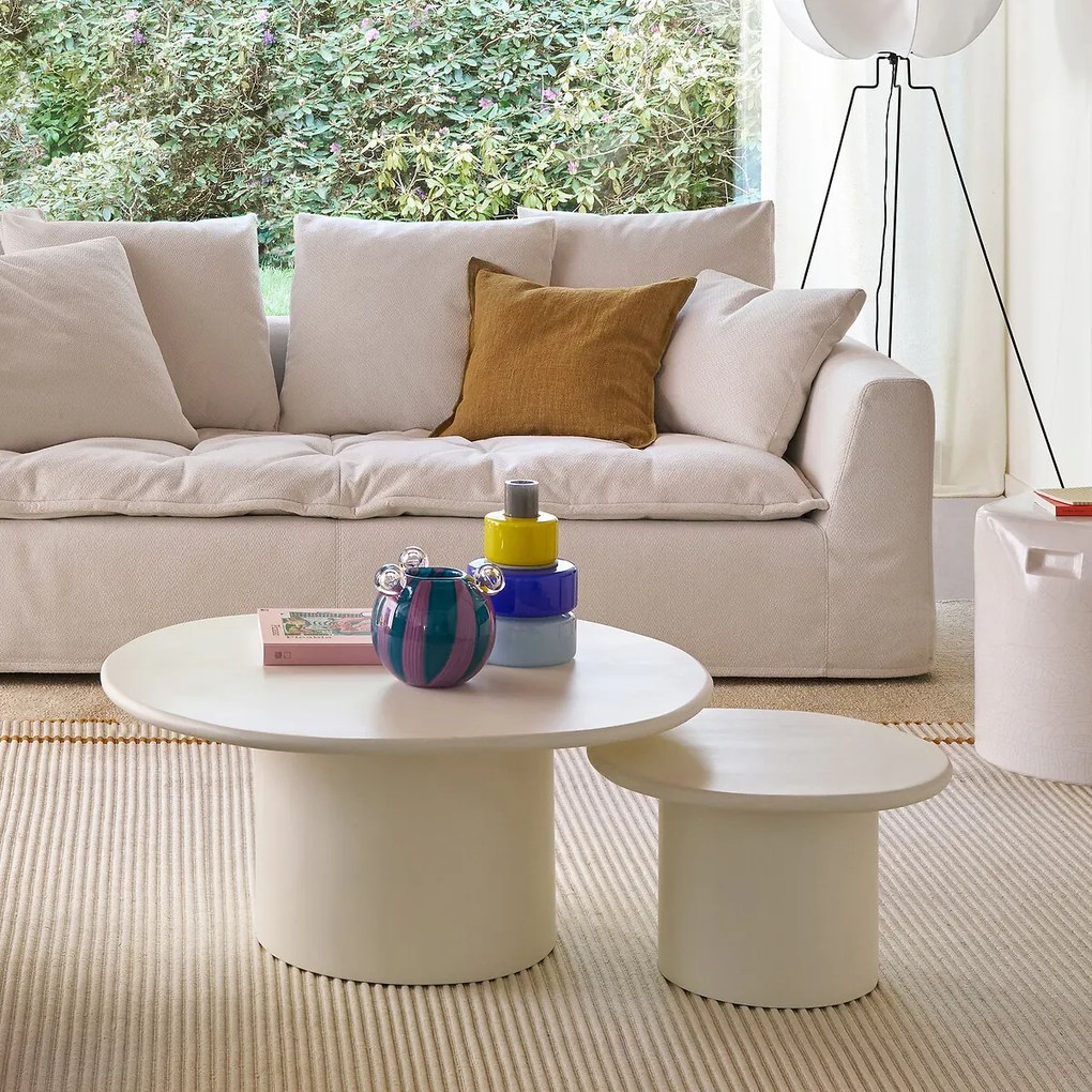 Vaas met 3 ringen van geblazen glas, H25 cm, Maveo