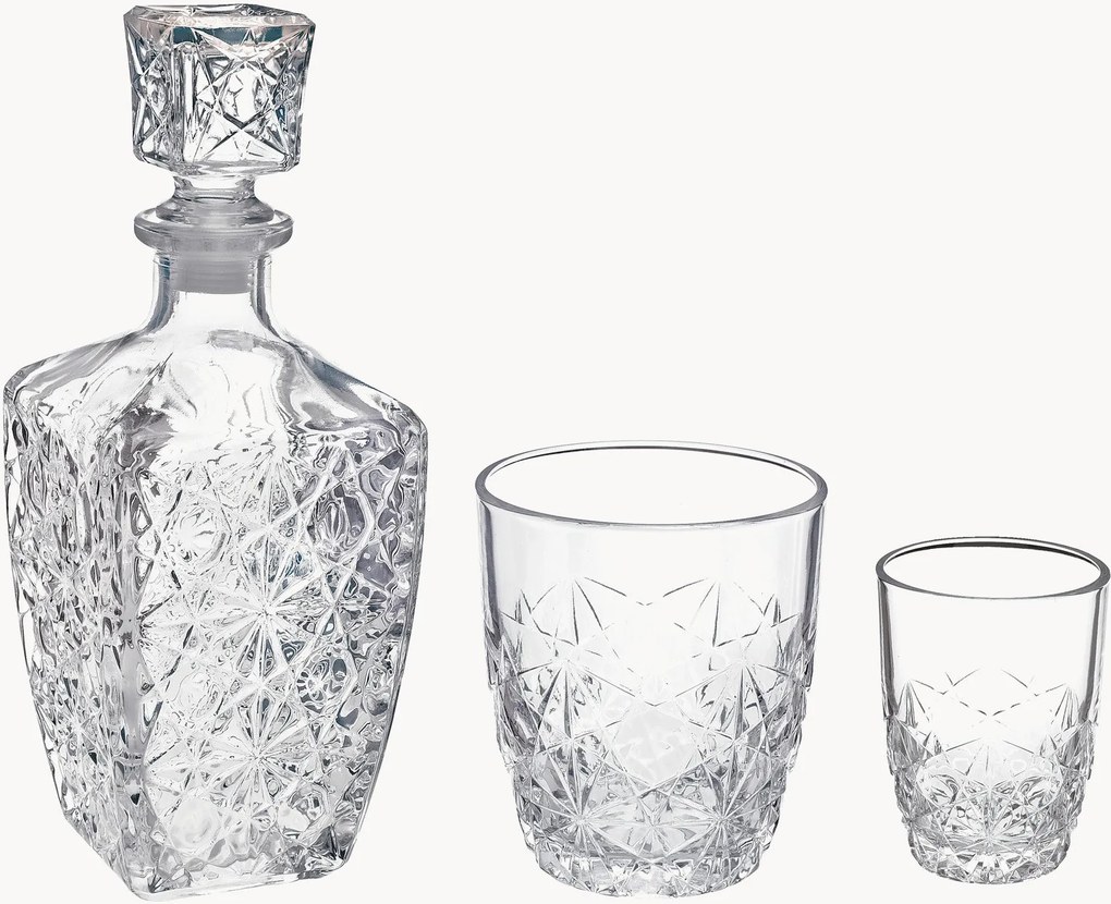 Decanter en whiskyglazen Dedalo, 7-delig