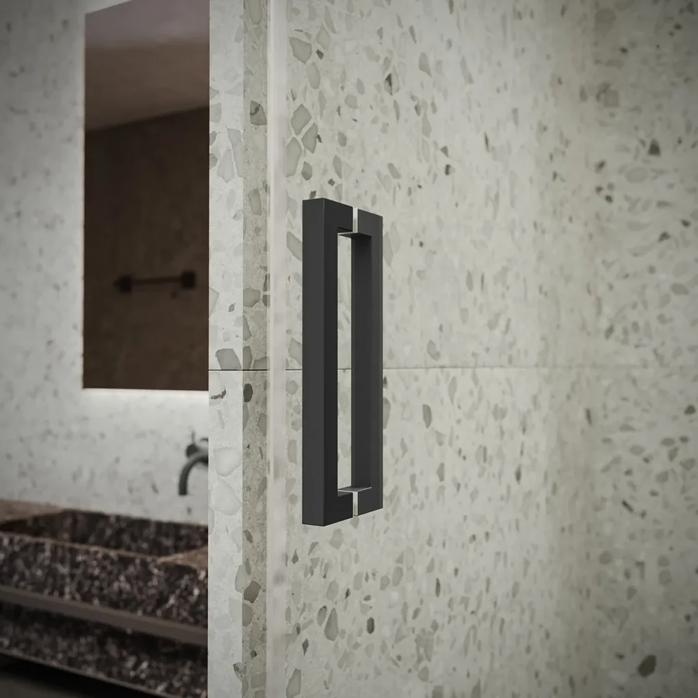 Saniclear Modern douchecabine 120x70 met 70cm deur anti-kalk zwart