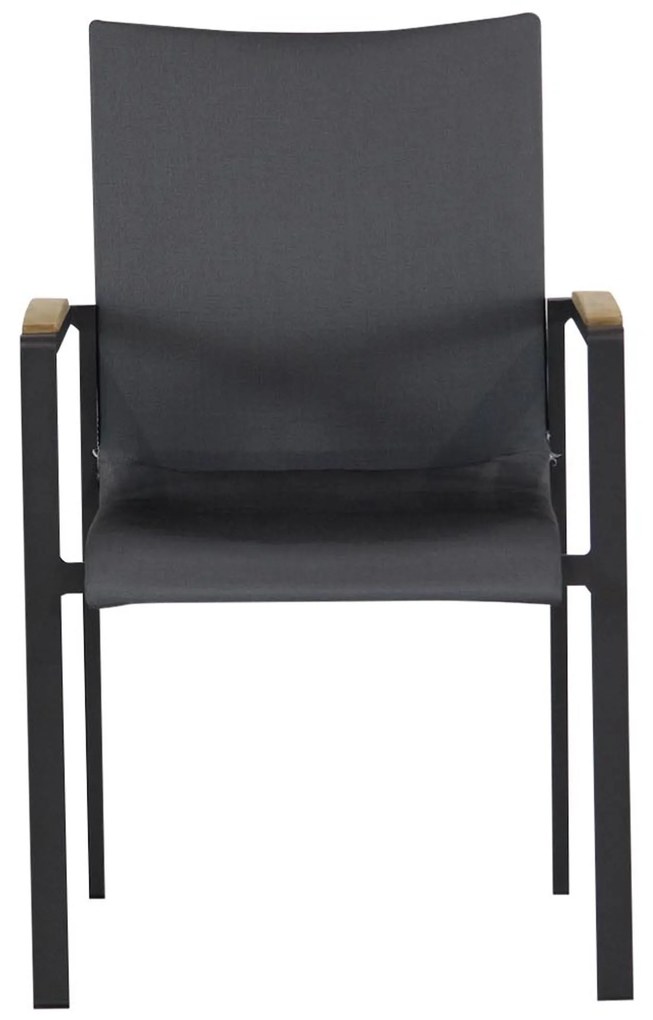 Tuinstoel stapelbaar Aluminium/textileen Grijs-antraciet Lifestyle Garden Furniture Brandon antraciet