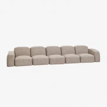 Bastian 5-delige Modulaire Bank Bouclé Mokkabruin - Sklum