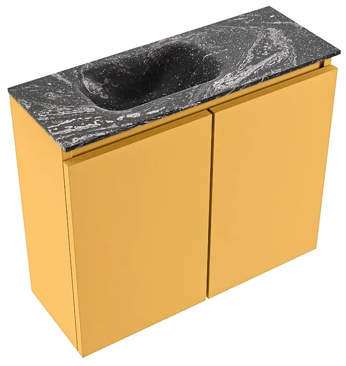 Mondiaz Ture DLux toiletmeubel 60cm ocher met wastafel lava links zonder kraangat