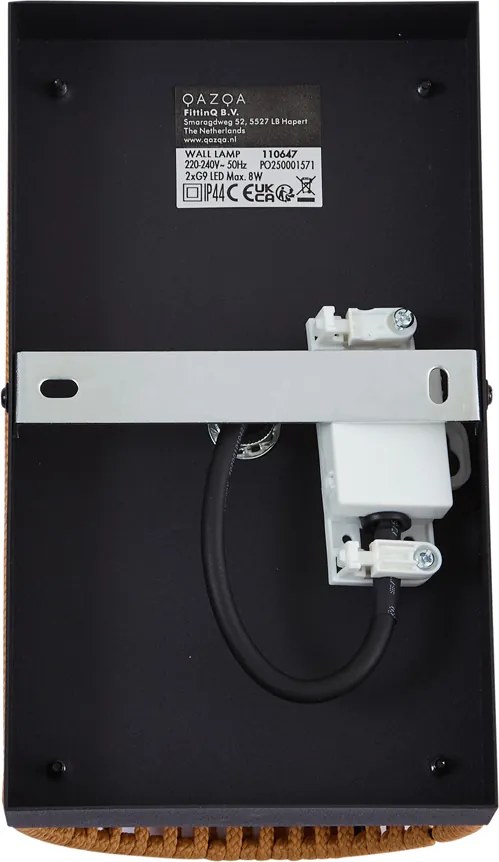 Japandi wandlamp oranje met zwart IP44 - Jayla