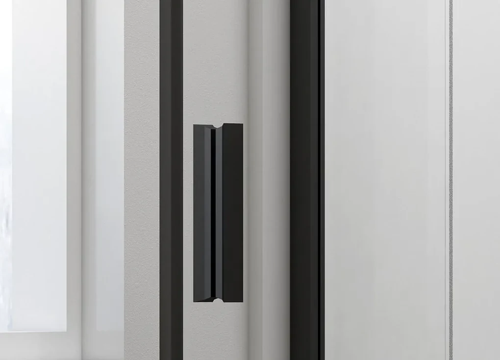 Polysan Easy Black douche draaideur helder glas 90x190cm zwart mat