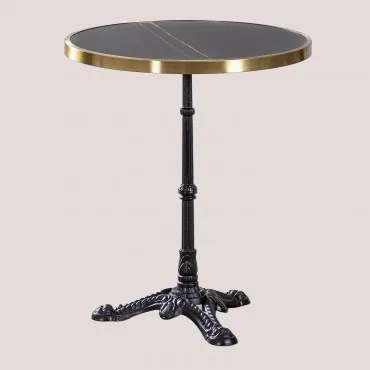 Ronde Bar Tafel Ø60cm In Azteekse Gres Zwart - Sklum