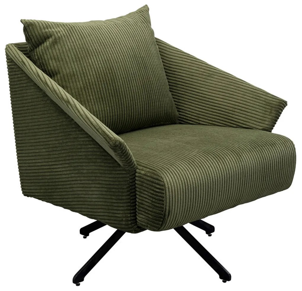 Kare Design Milo Draaibare Fauteuil Corduroy Groen