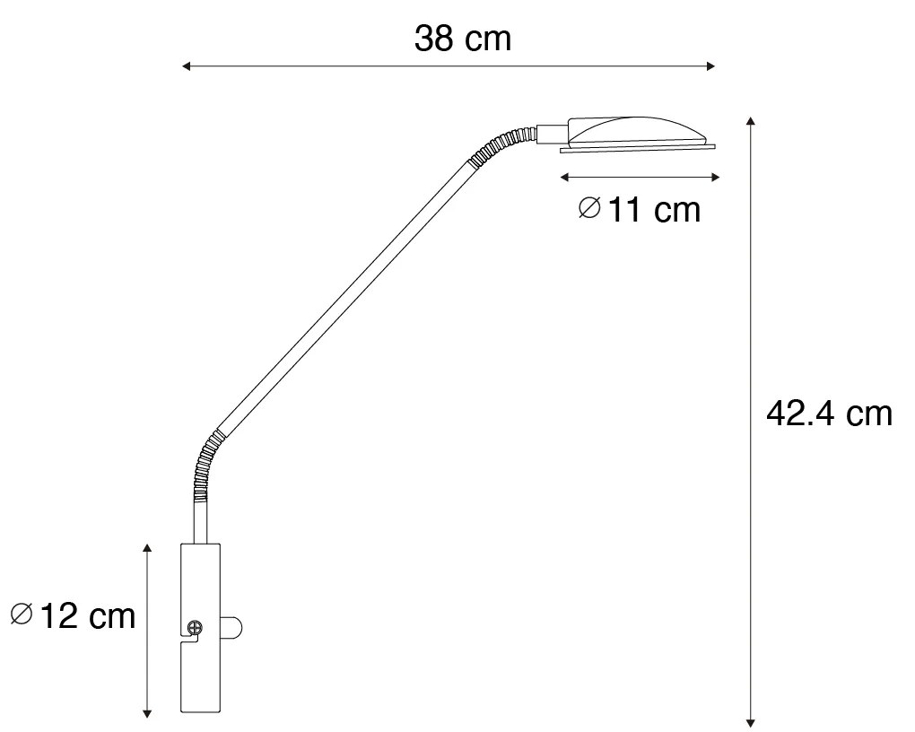 Moderne wandlamp met dimmer staal incl. LED - Eva Modern Binnenverlichting Lamp