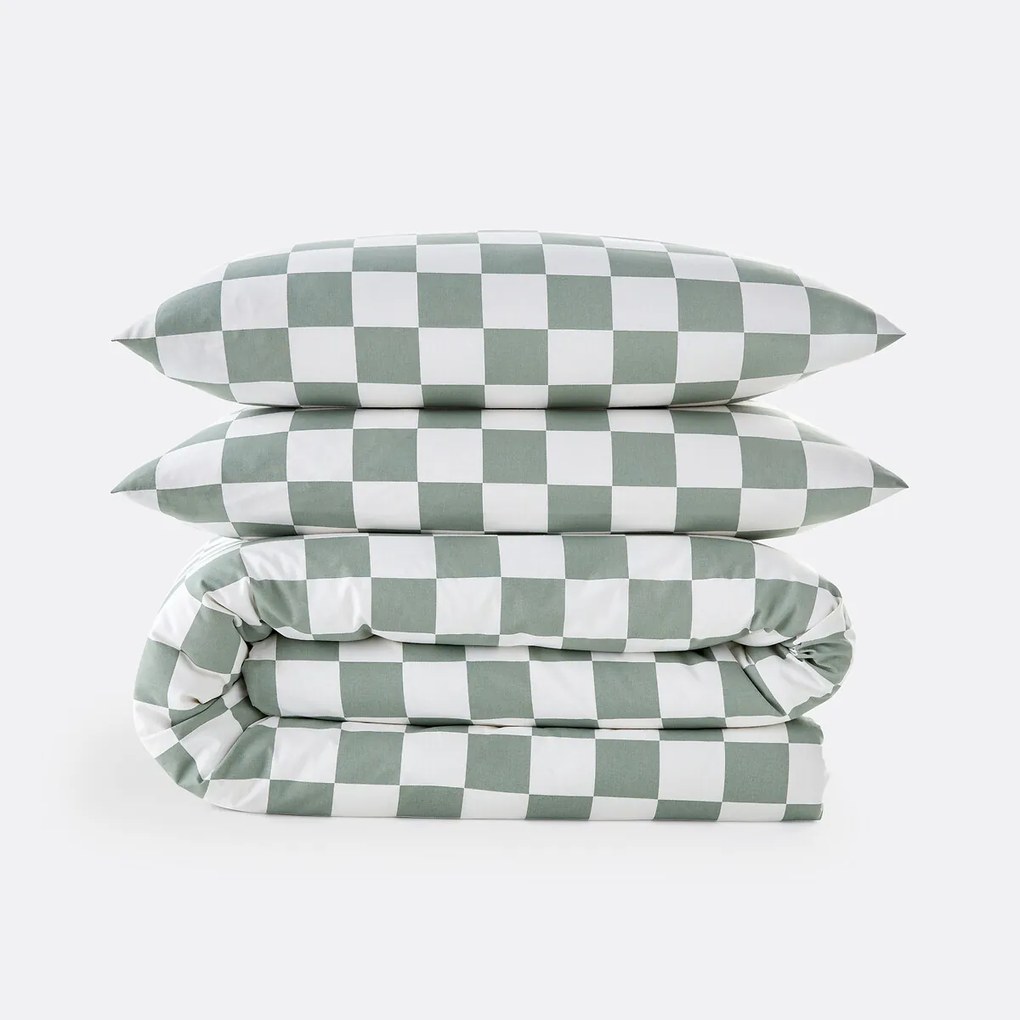 Bedset in katoen, vierkant kussensloop, Miley