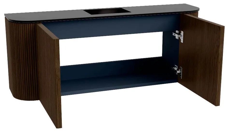 Mondiaz Joya 105cm toiletmeubel ronding links/rechts walnut met wastafel faye midden 1 kraangat urban
