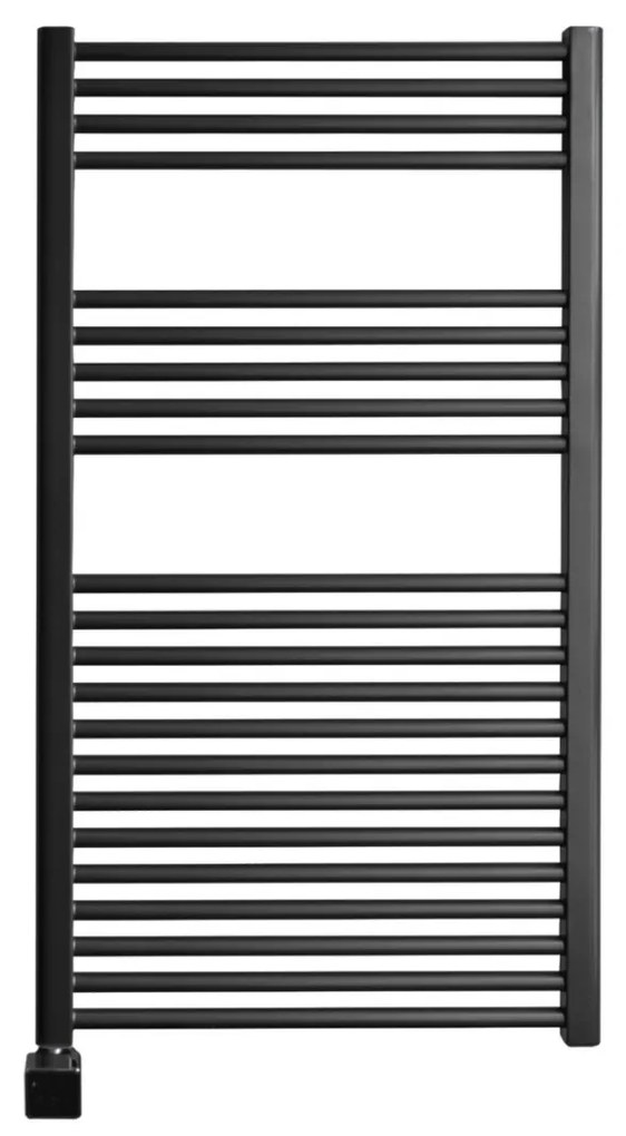 Sanicare elektrische design radiator 60x112cm zwart met Bluetooth en thermostaat links chroom