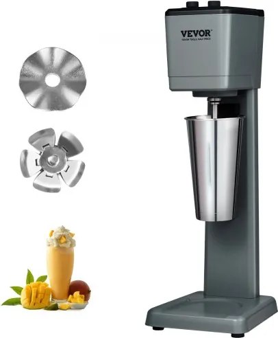 VEVOR Pro Drankmixer, 250W Milkshake Maker met enkele kop, 3 instelbare snelheden (15000 / 18000 / 21000 tpm), roestvrijstalen beker, Mixer voor melk- en eiwitshakes, cocktailmixer, barmixer