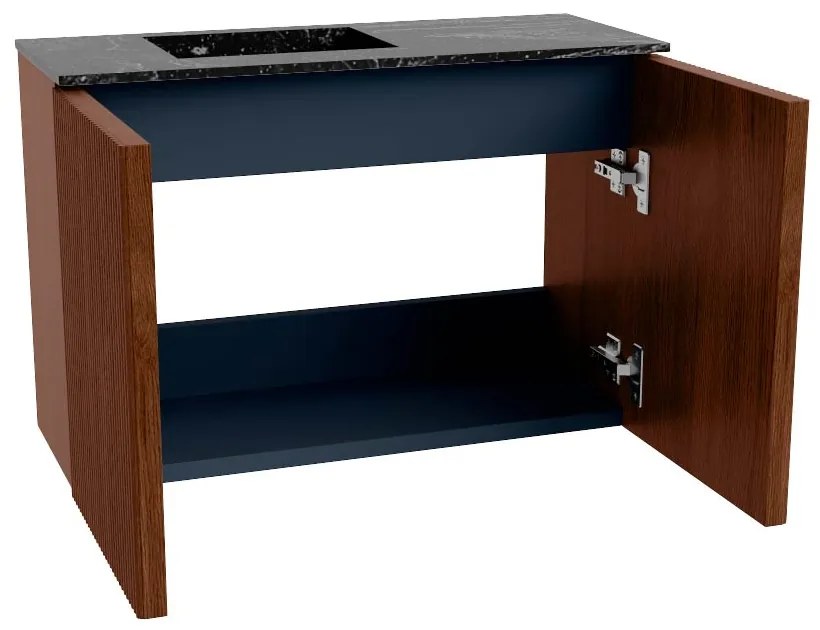 Mondiaz Joya DLux 60cm toiletmeubel ruby met wastafel faye links 1 kraangat lava