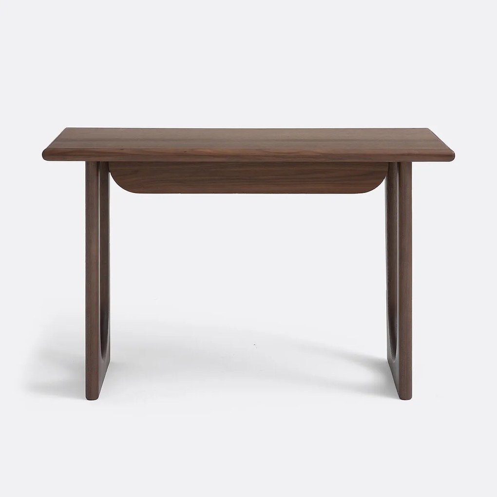 Bureau van massief essenhout en walnootfineer, 1 lade, DOUVE