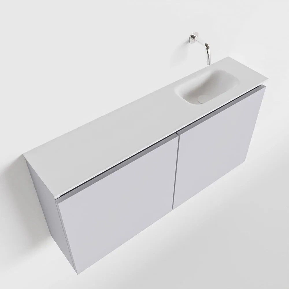 Mondiaz Ture 100cm toiletmeubel cale met wastafel talc rechts geen kraangat