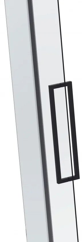 Van Rijn ST08 hoekcabine met draaideur helder glas 120x80cm zwart
