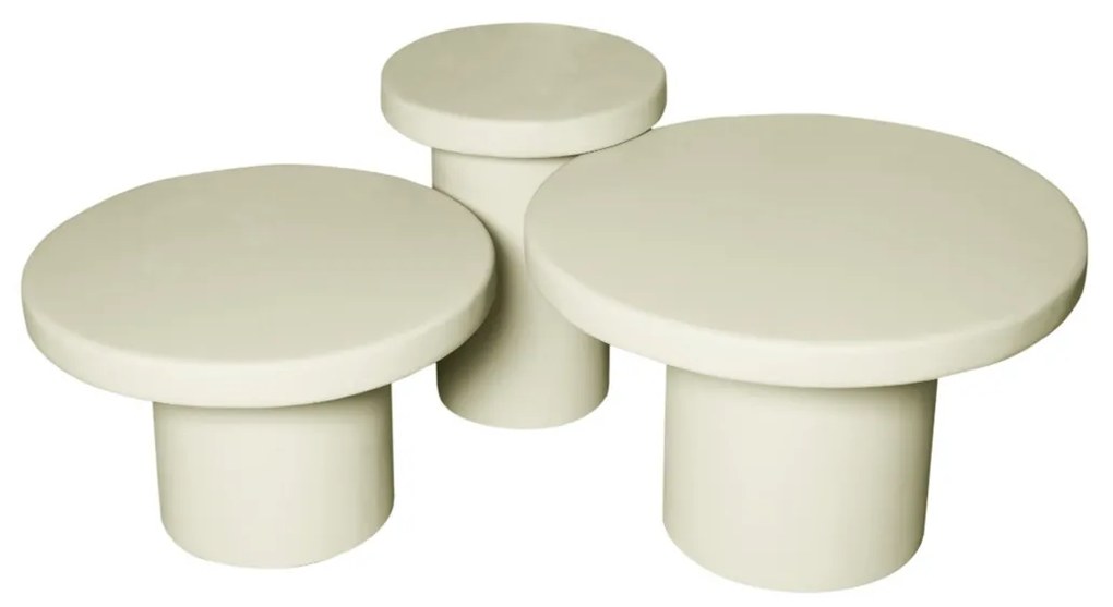 Starfurn Maya Sand Beige Bijzettafels Rond Set Van 3