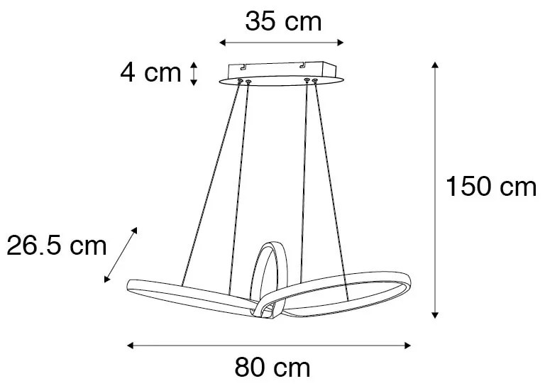 Eettafel / Eetkamer Design hanglamp wit incl. LED 3-staps dimbaar - Levi Design Binnenverlichting Lamp