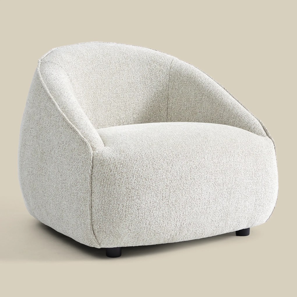 Creme Fauteuil Met Ronde Rugleuning