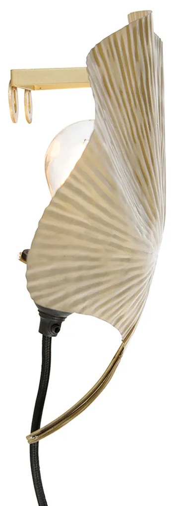 Oosterse wandlamp messing - Louka