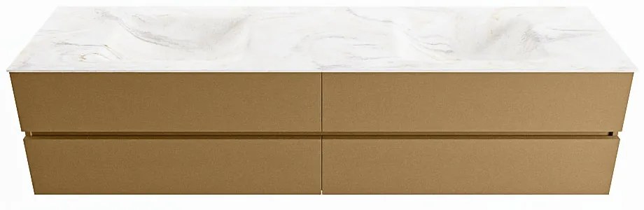 Mondiaz Vica DLux badmeubel 200cm oro 4 lades met wastafel ostra dubbel 2 kraangaten