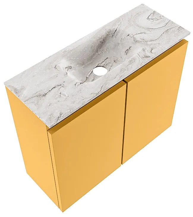 Mondiaz Ture DLux toiletmeubel 60cm ocher met wastafel glace midden met kraangat