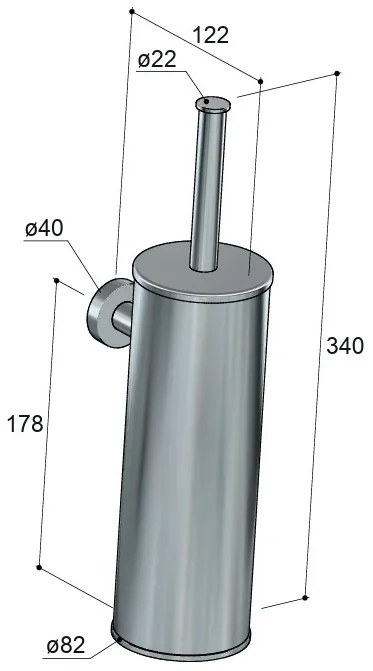 Hotbath &More wc-borstel geborsteld gunmetal PVD