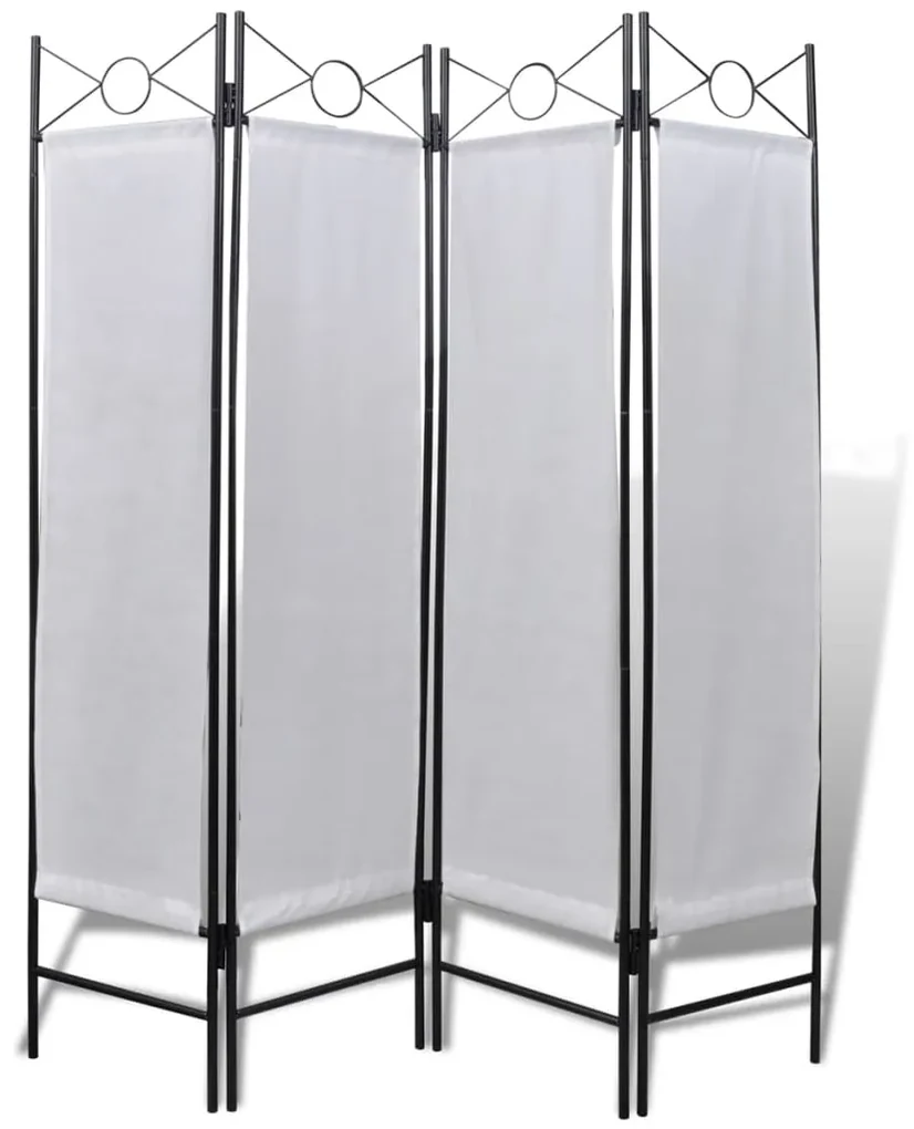 vidaXL Kamerscherm met 4 panelen inklapbaar 160x180 cm wit