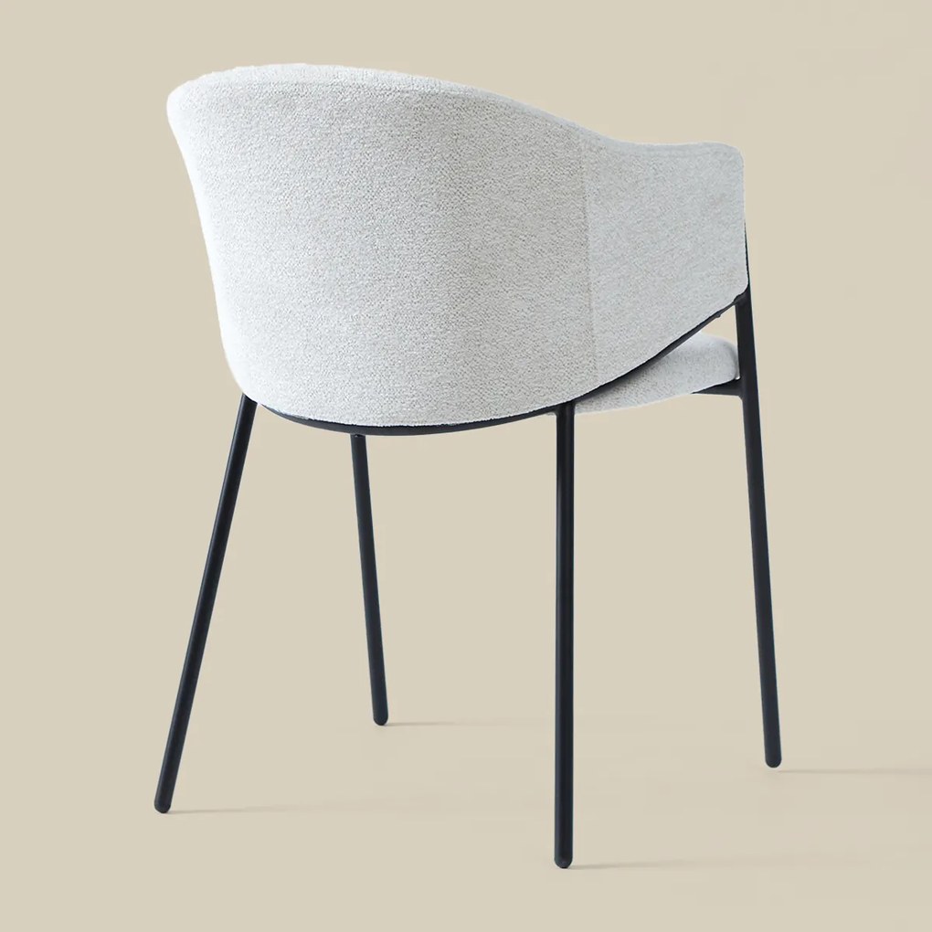 Beige Eetkamerstoel Met Ronde Rugleuning