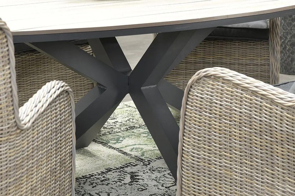 GI Edison ovale houtlook tuintafel 220x115 cm.