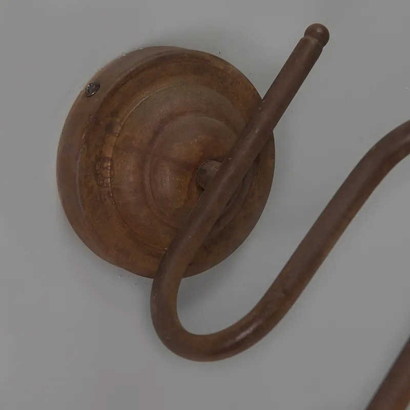 Industriële wandlamp roest met gouden binnenkant - Factory