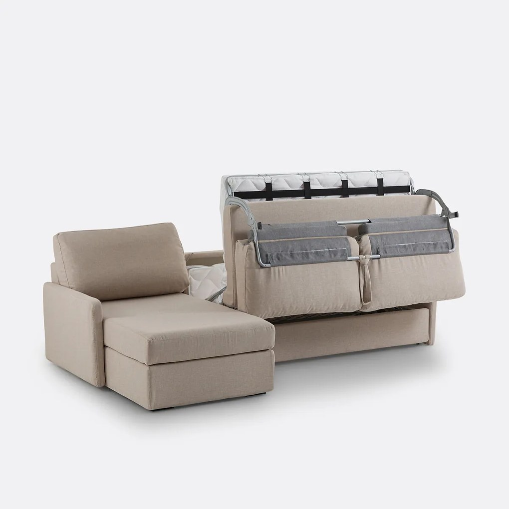 Hoekbank-bed, mêlee polyester, mousse Marta