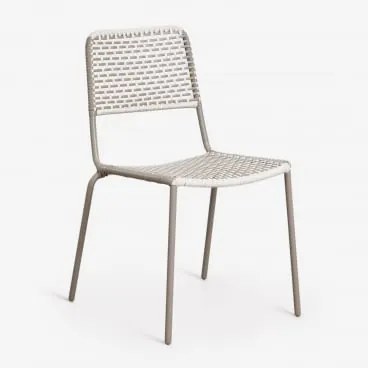 Stapelbare Set Van 4 Tuinstoelen Van Staal En Synthetisch Riet Veyra Moka Bruin - Sklum