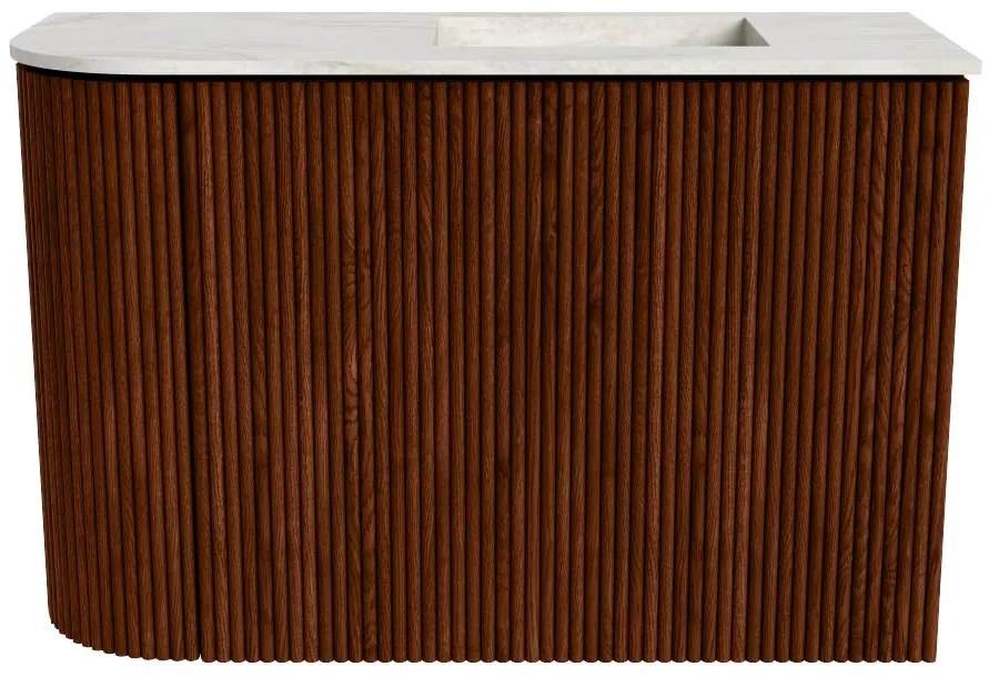 Mondiaz Joya DLux 60cm toiletmeubel ronding links ruby met wastafel faye rechts zonder kraangat ostra